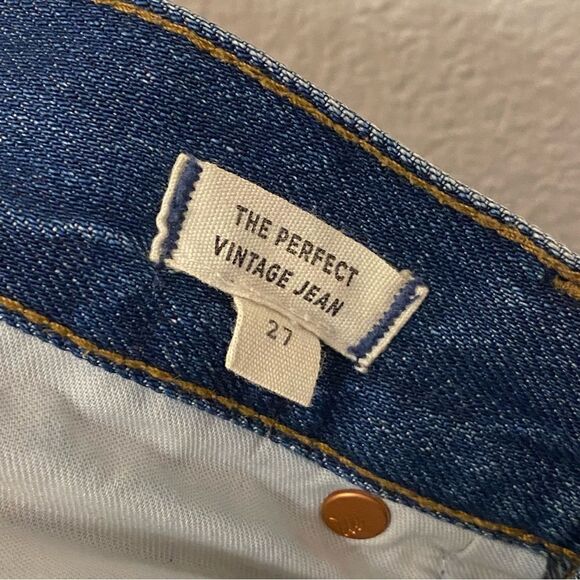 Madewell Perfect Vintage Straight 100% cotton Jean Mom Med Wash Leg Pants - 27 - Picture 9 of 10